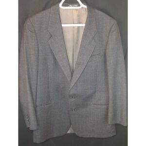 Giorgio Armani Men 42R Charcoal Glen Plaid Wool Suit Blazer Jacket Made in Italy
